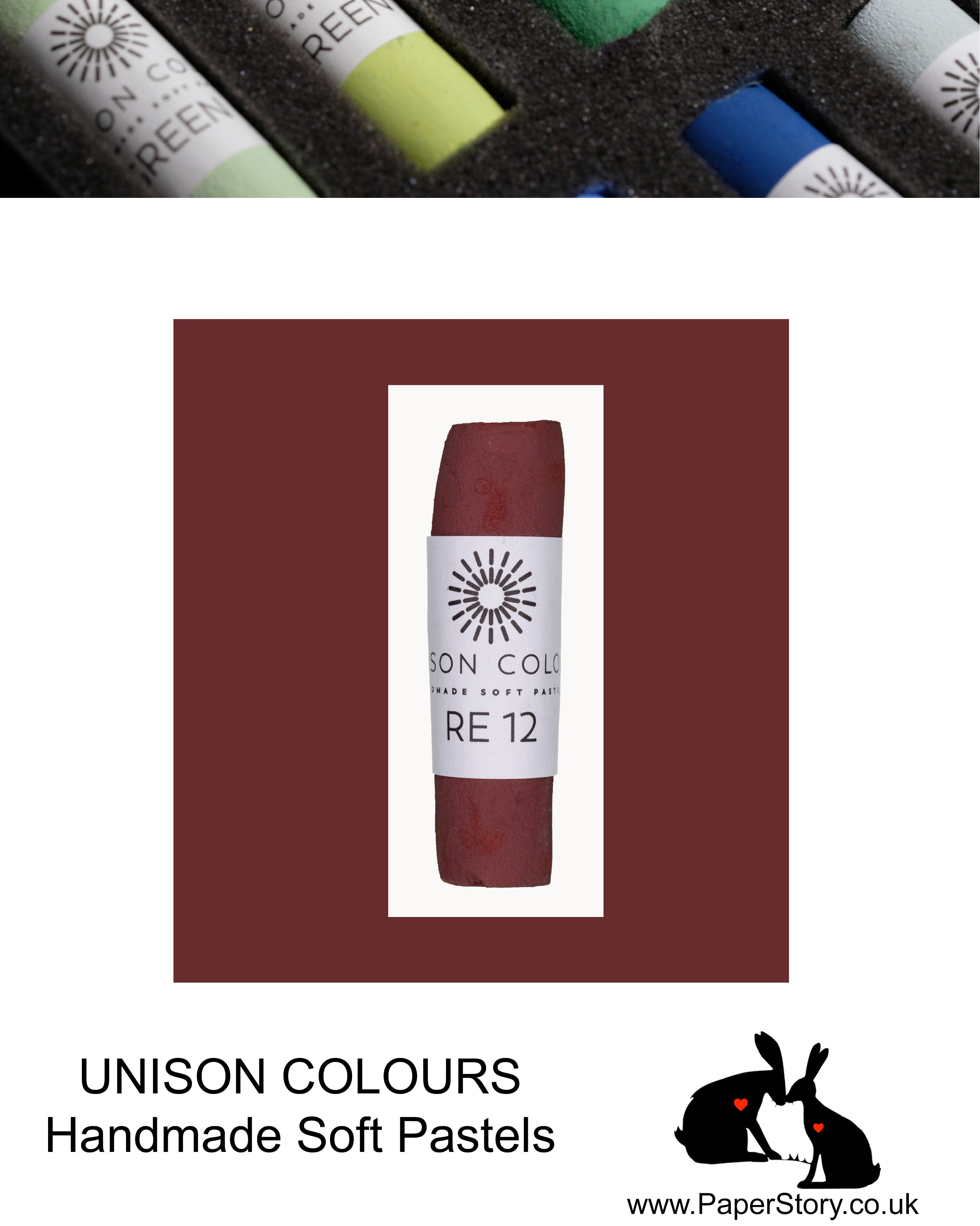 Unison Colour Handmade Soft Pastels Red Earth 12 - Size Regular