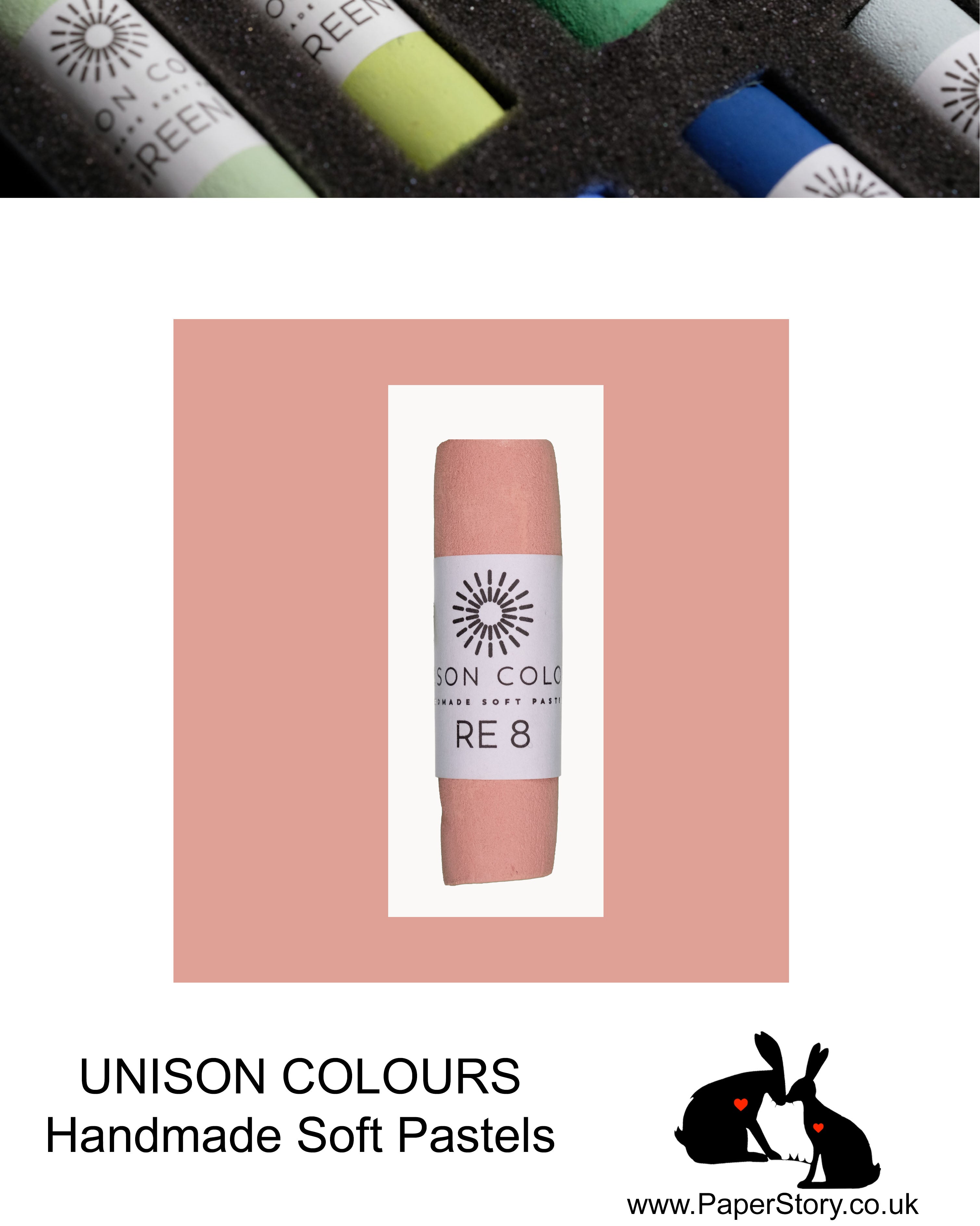 Unison Colour Handmade Soft Pastels Red Earth 8 - Size Regular