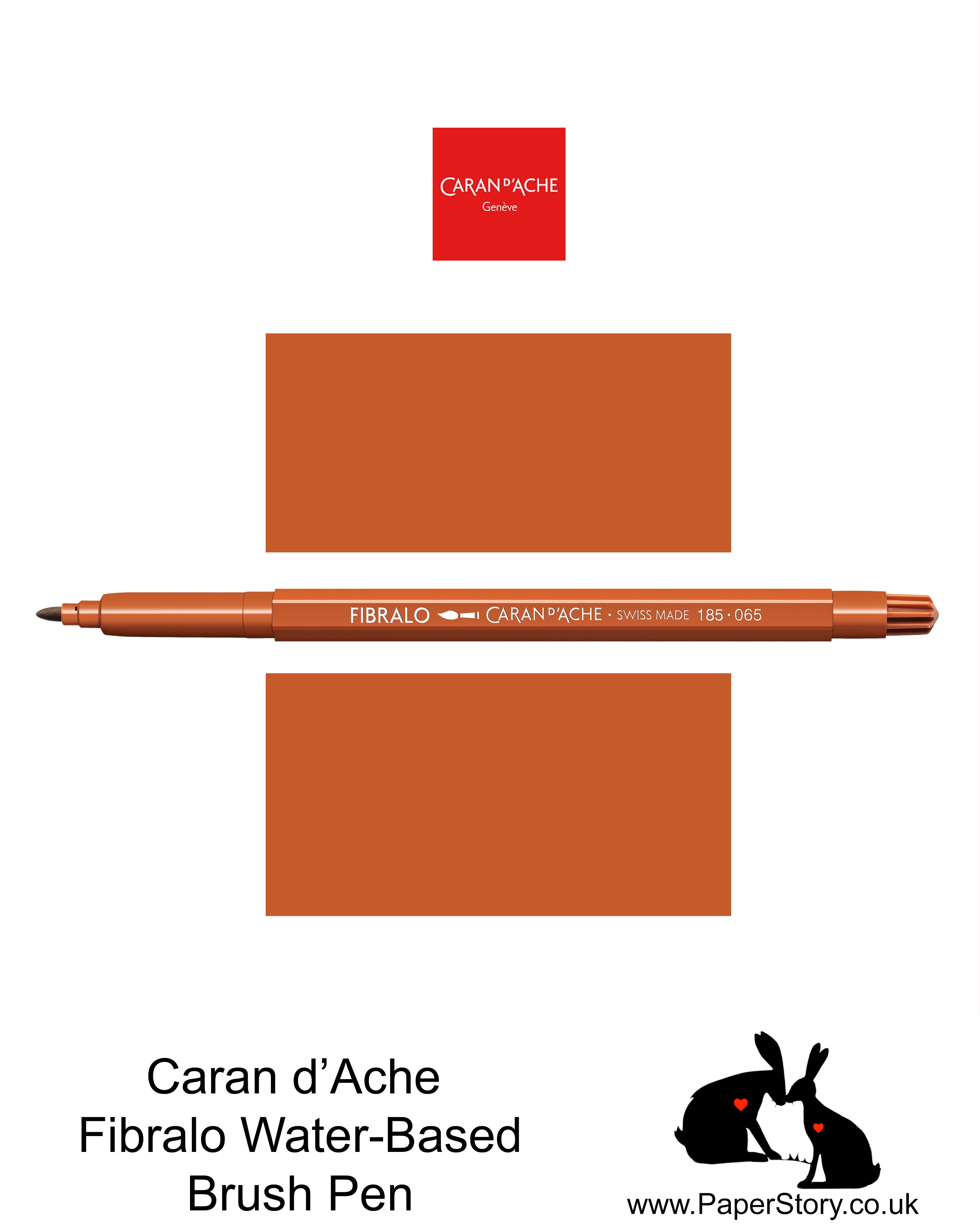 Caran D'Ache Fibralo Water-soluble fibre-tipped brush pen Nº065 Red Brown