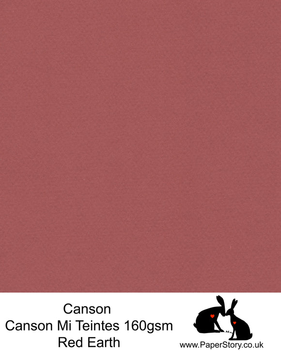 Canson Mi Teintes acid free, Red Earth, hammered texture honeycomb surface paper 160 gsm. This is a popular and classic paper for all artists especially well respected for Pastel  and Papercutting made famous by Paper Panda. This paper has a honeycombed finish one side and fine grain the other. An authentic art paper, acid free with a  very high 50% cotton content. Canson Mi-Teintes complies with the ISO 9706 standard on permanence, a guarantee of excellent conservation  