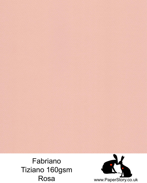 High quality paper from Italy, Rosa soft pink. Fabriano Tiziano is 160 gsm, Tiziano has a high cotton content, a textured naturally sized surface. This paper is acid free to guarantee long permanence in time, pH neutral. It has highly lightfast colours, an excellent surface making and sizing which make this paper particularly suitable for papercutting