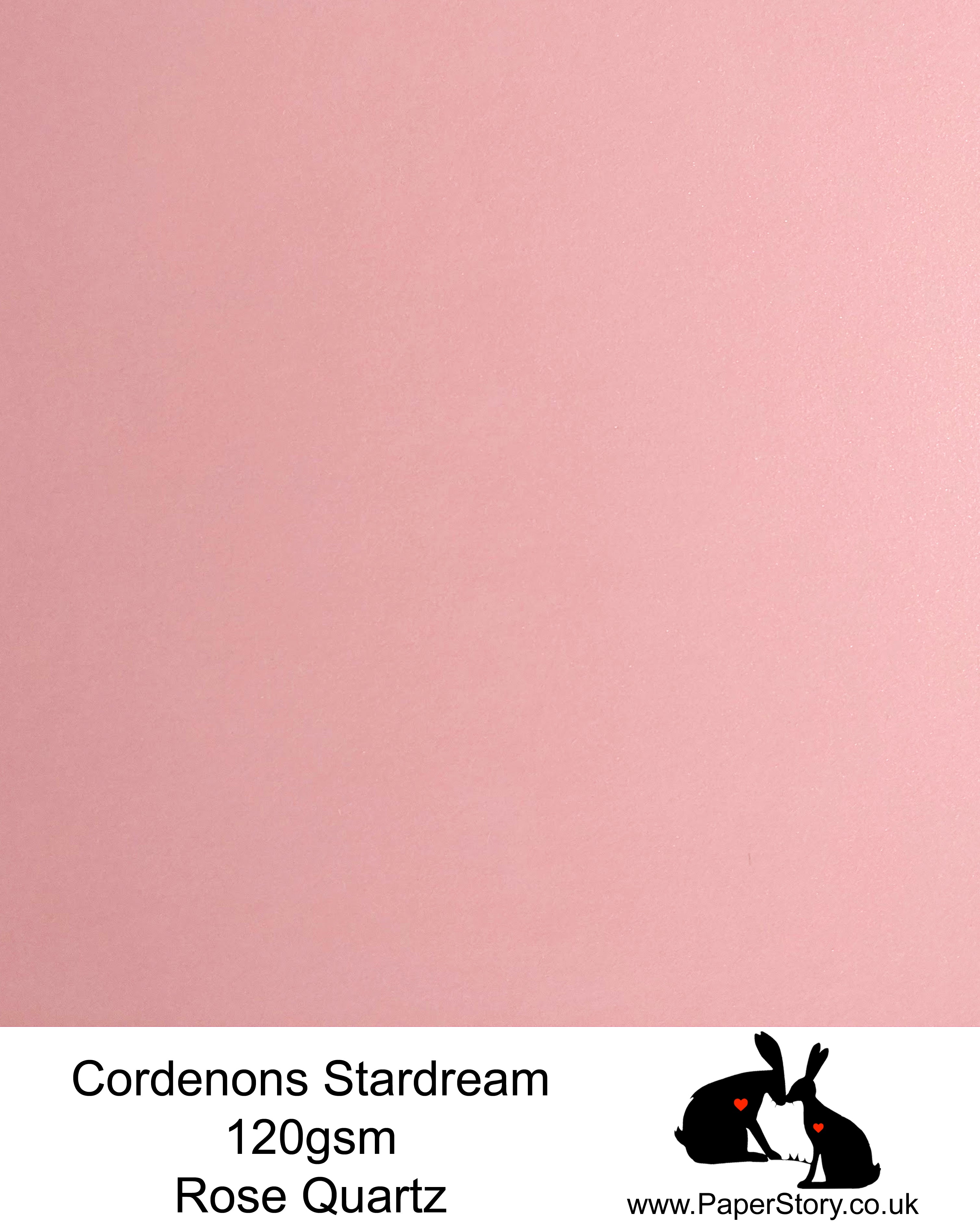 A4 Stardream 120gsm paper for Papercutting, craft, flower making  and wedding stationery. Rose Quartz, is a subtle soft rose pink. Perfect for paper flower making and wedding invitations. Stardream is a luxury Italian paper from Italy, it is a double sided quality Pearlescent paper with a matching colour core. FSC Certified, acid free, archival and PH Neutral