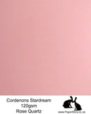 A4 Stardream 120gsm paper for Papercutting, craft, flower making  and wedding stationery. Rose Quartz, is a subtle soft rose pink. Perfect for paper flower making and wedding invitations. Stardream is a luxury Italian paper from Italy, it is a double sided quality Pearlescent paper with a matching colour core. FSC Certified, acid free, archival and PH Neutral