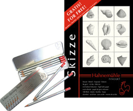 Hahnemühle Sketch Skizze Pad 100 sheets & Six Pencil set