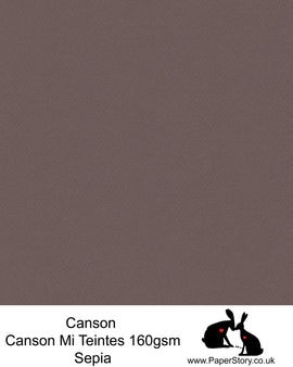Canson Mi Teintes acid free, Sepia warm grey with a hint of brown, hammered texture honeycomb surface paper 160 gsm. This is a popular and classic paper for all artists especially well respected for Pastel  and Papercutting made famous by Paper Panda. This paper has a honeycombed finish one side and fine grain the other. An authentic art paper, acid free with a  very high 50% cotton content. Canson Mi-Teintes complies with the ISO 9706 standard on permanence, a guarantee of excellent conservation  