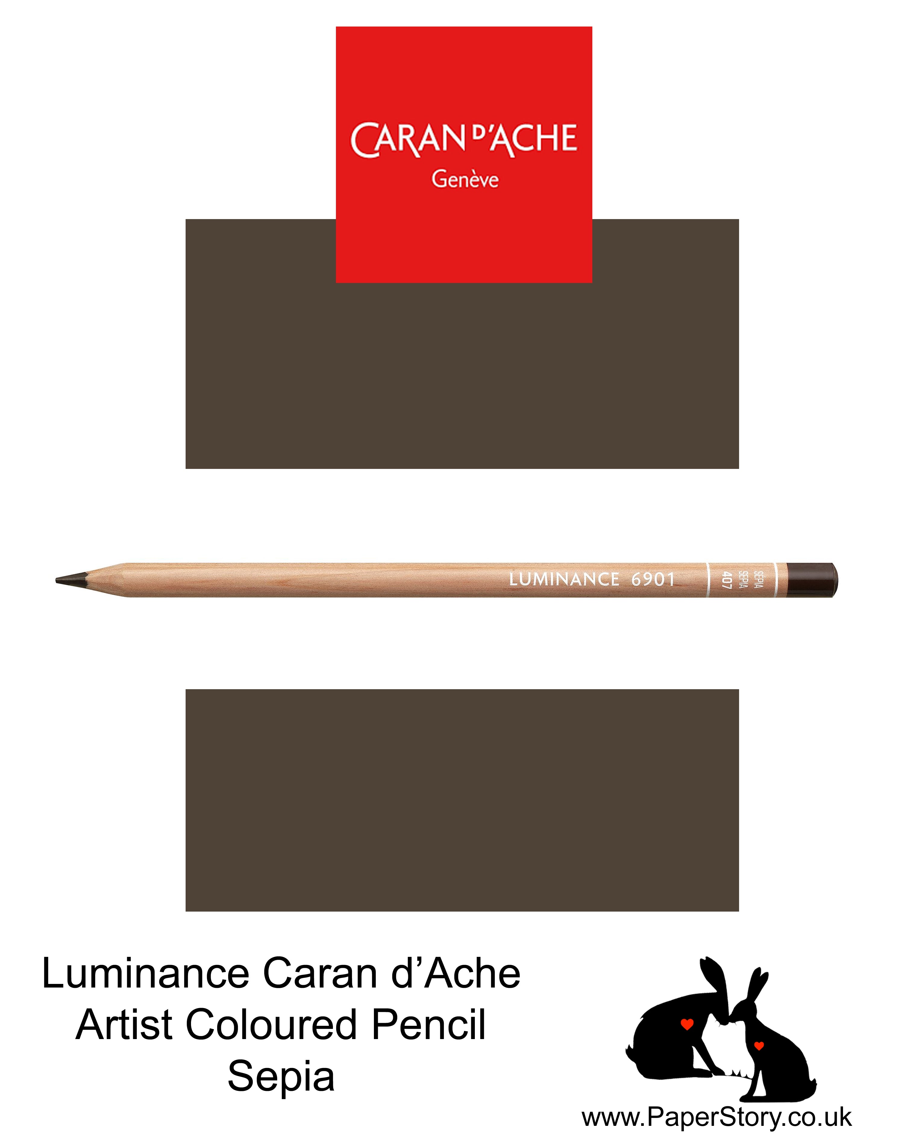 Caran d'Ache Luminance individual Artist Colour Pencils 6901 Sepia 407