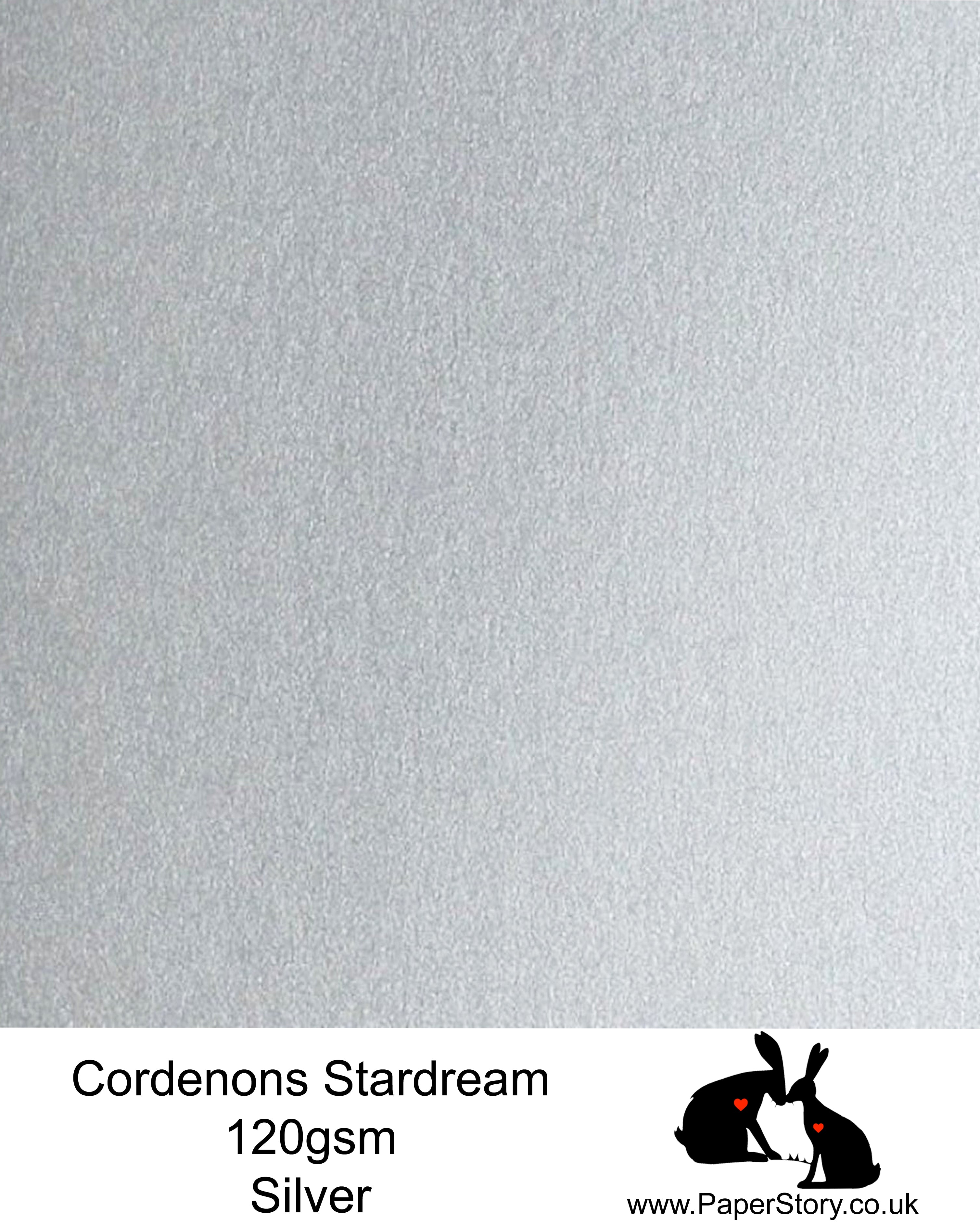 A4 Stardream 120gsm paper for Papercutting, craft, flower making  and wedding stationery. Silver, is a staple colour in most of our papercutting layered kits. Stardream is a luxury Italian paper from Italy, it is a double sided quality Pearlescent paper with a matching colour core. FSC Certified, acid free, archival and PH Neutral