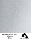 A4 Stardream 120gsm paper for Papercutting, craft, flower making  and wedding stationery. Silver, is a staple colour in most of our papercutting layered kits. Stardream is a luxury Italian paper from Italy, it is a double sided quality Pearlescent paper with a matching colour core. FSC Certified, acid free, archival and PH Neutral
