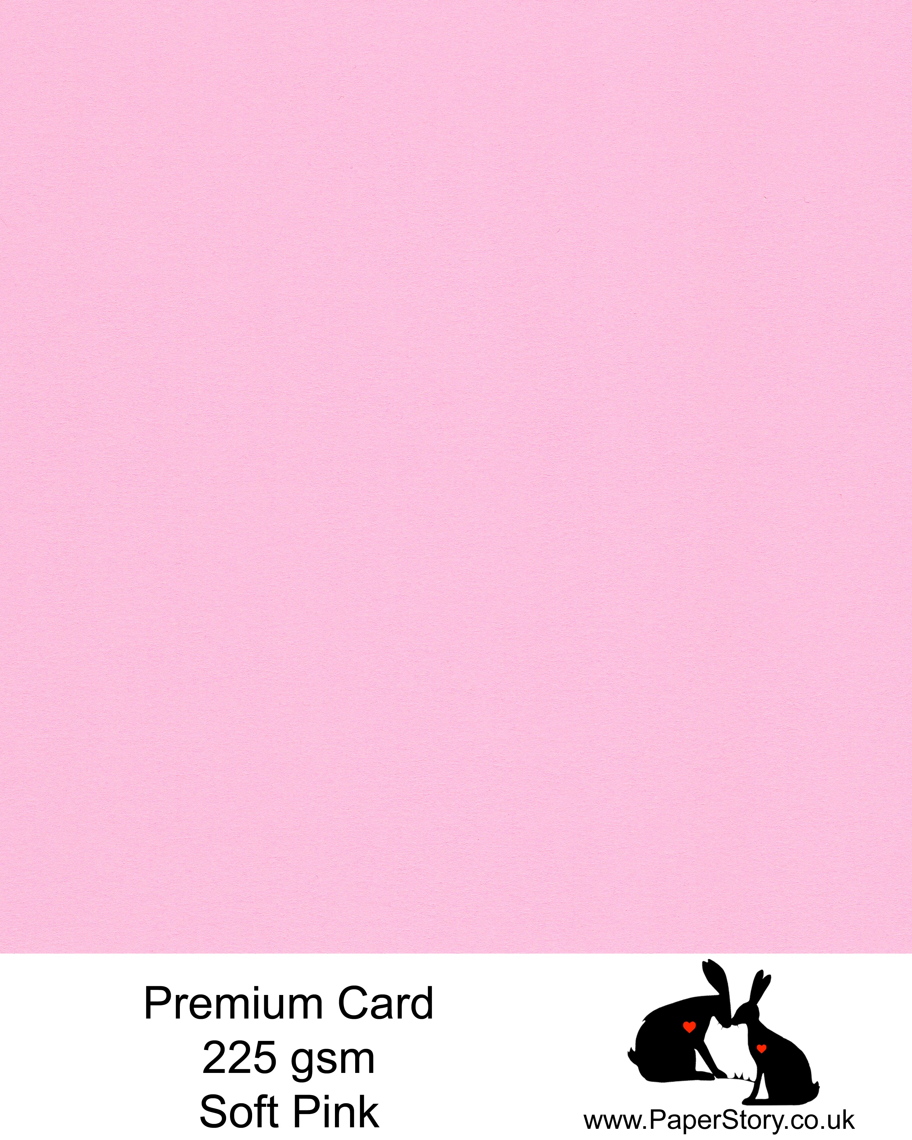 Soft pink double sided card, with a colour core and matte finish, suitable for card making, machine cutting and crafting. Light Pink Card 225 gsm 