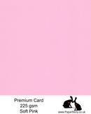 Soft pink double sided card, with a colour core and matte finish, suitable for card making, machine cutting and crafting. Light Pink Card 225 gsm 