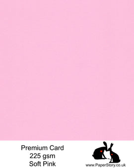 Soft pink double sided card, with a colour core and matte finish, suitable for card making, machine cutting and crafting. Light Pink Card 225 gsm 