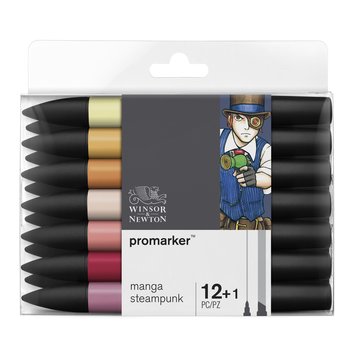 Winsor & Newton Promarker set of 12 plus 1 New Manga Steampunk
