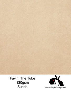 The Tube Favini Mud suade is a beautiful shade of light chocolate brown, can be used as a portrait colour or neutral brown. is an innovative matte paper and our favourite PaperCutting paper, also be use for foil and screen blocking. The subtle soft touch of this paper provides an elegance unsurpassed by any other paper.