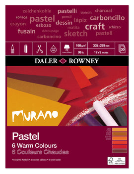 Daler Rowney Murano Pastel Paper Warm colour pad 12 x 9 inches x 30 sheets
