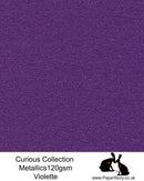 Curious Collection Curious Metallics. Stunning purple limited availability as this colour is now a rare find. This unique metallic paper is unlike any other metallic shimmer surface, the natural underlying wove surface of Curious Metallics enhances the stunning metallic shimmer,