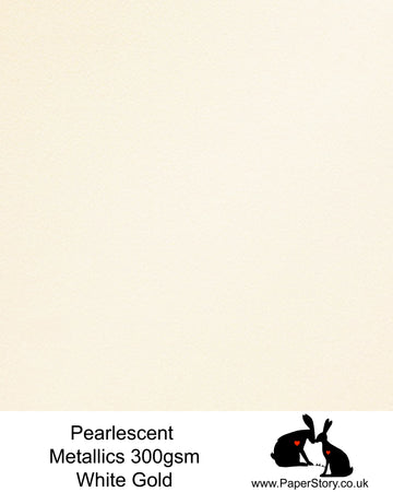 Stunning Pearlescent card, 300 gsm with a hint of gold with a subtle ivory finish. Paler than our cream cards. Perfect for card-makers and wedding stationery. Double sided A4 card