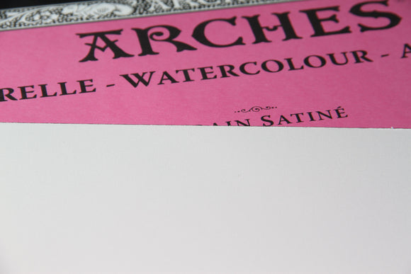 Arches 100% Cotton 300 gsm Watercolour Paper Hot Pressed Satine 26 x 36 cm (10 x 14")