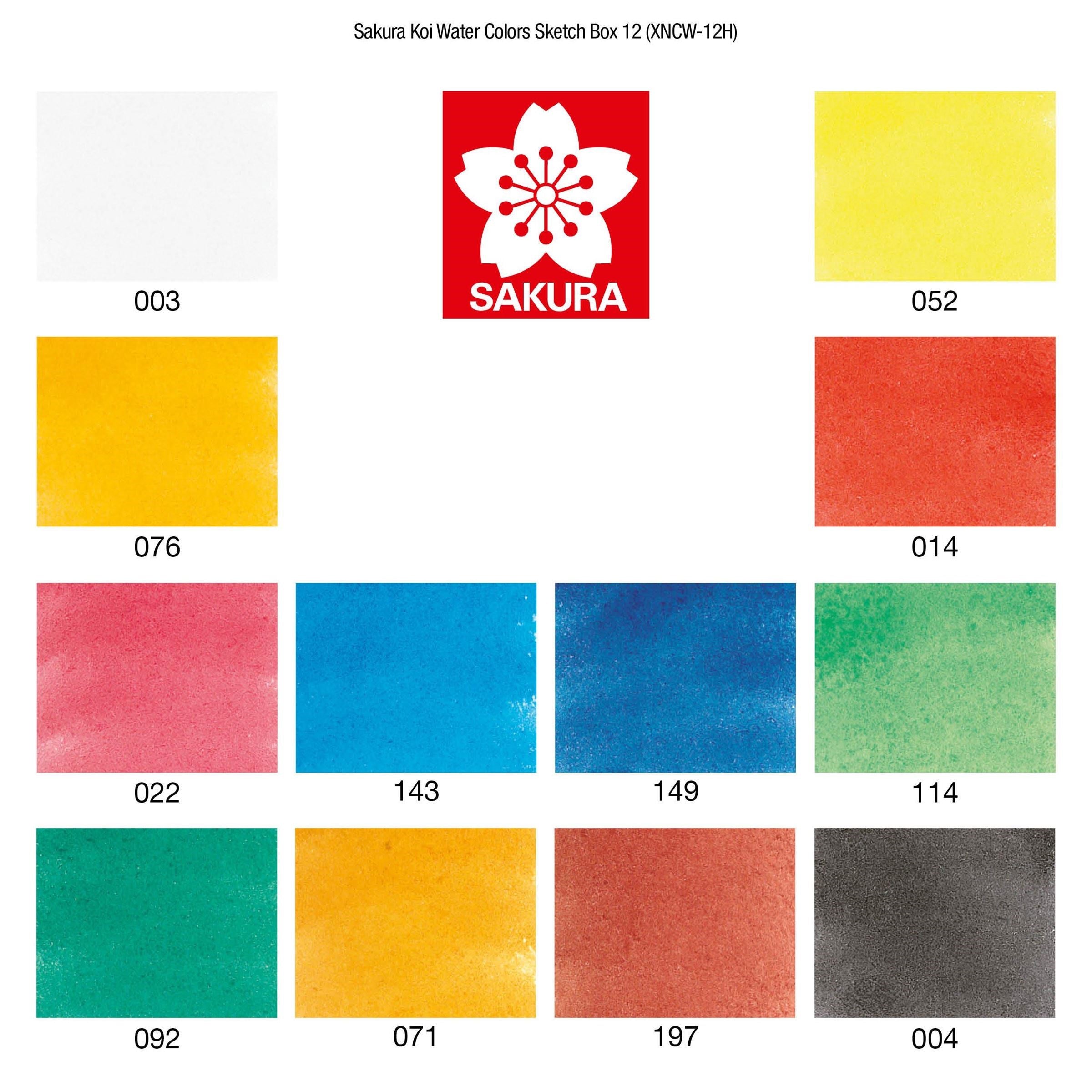 SAKURA Koi Watercolour compact paint set of 12 colours