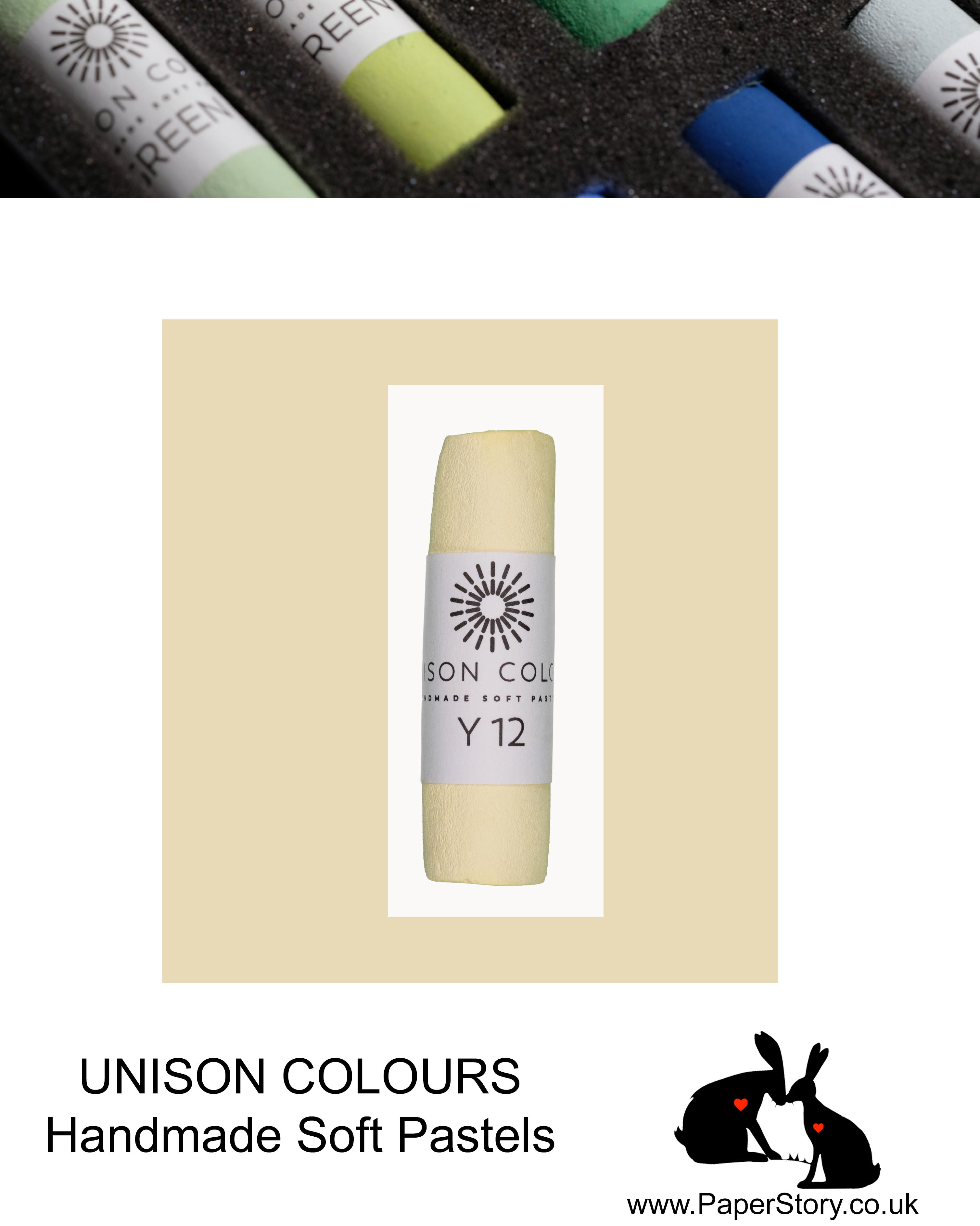 Unison Colour Handmade Soft Pastels Yellow 12 - Size Regular