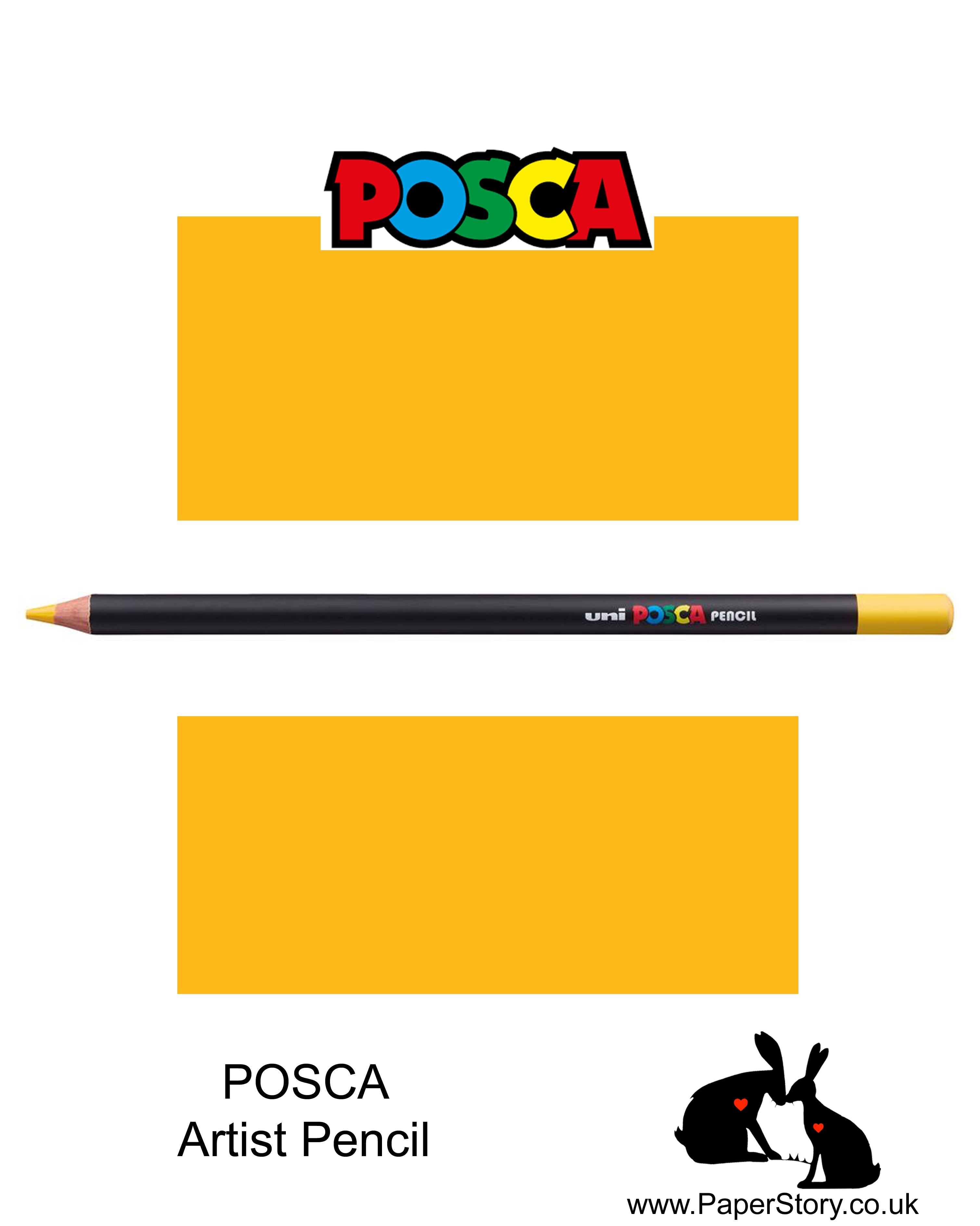 Uni POSCA individual Coloured Pencils Yellow 02